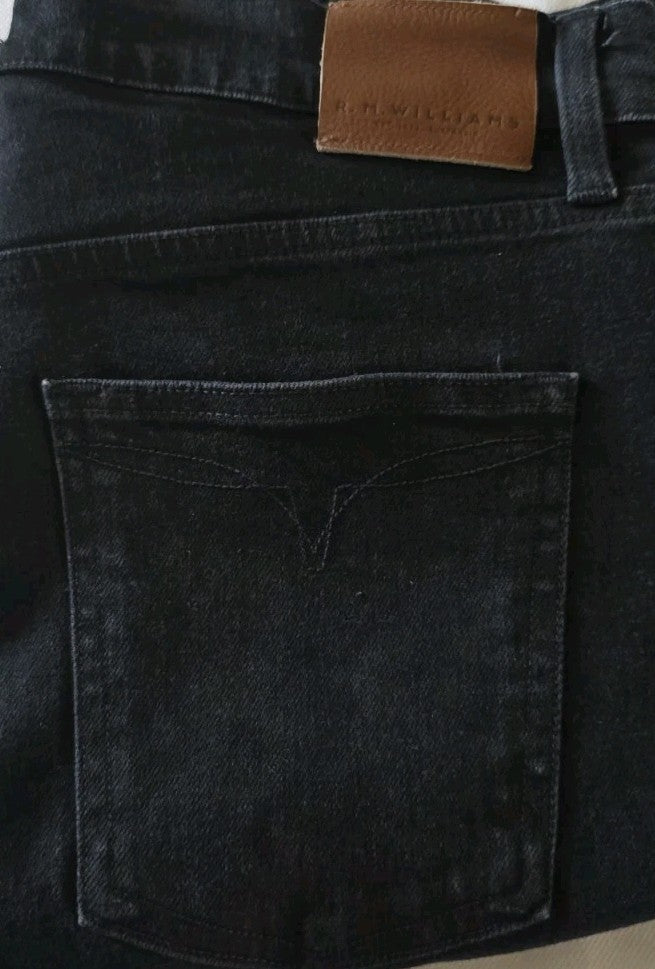 R.M Williams Black Wash High Waisted Straight Leg Jeans Ladies Size 34