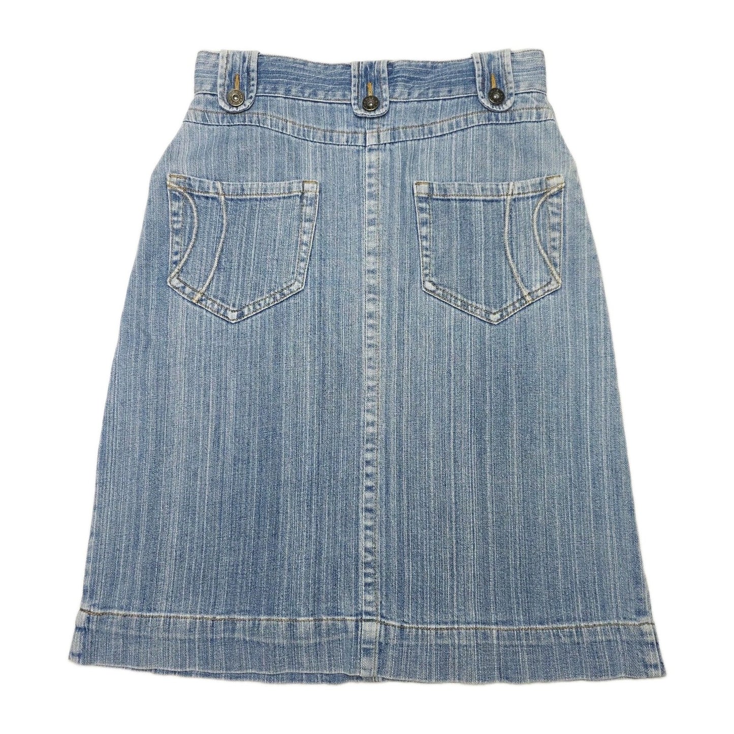 Thomas Cook Skirt Women's 8 Blue Denim A-Line Knee Length Stretch Casual Western