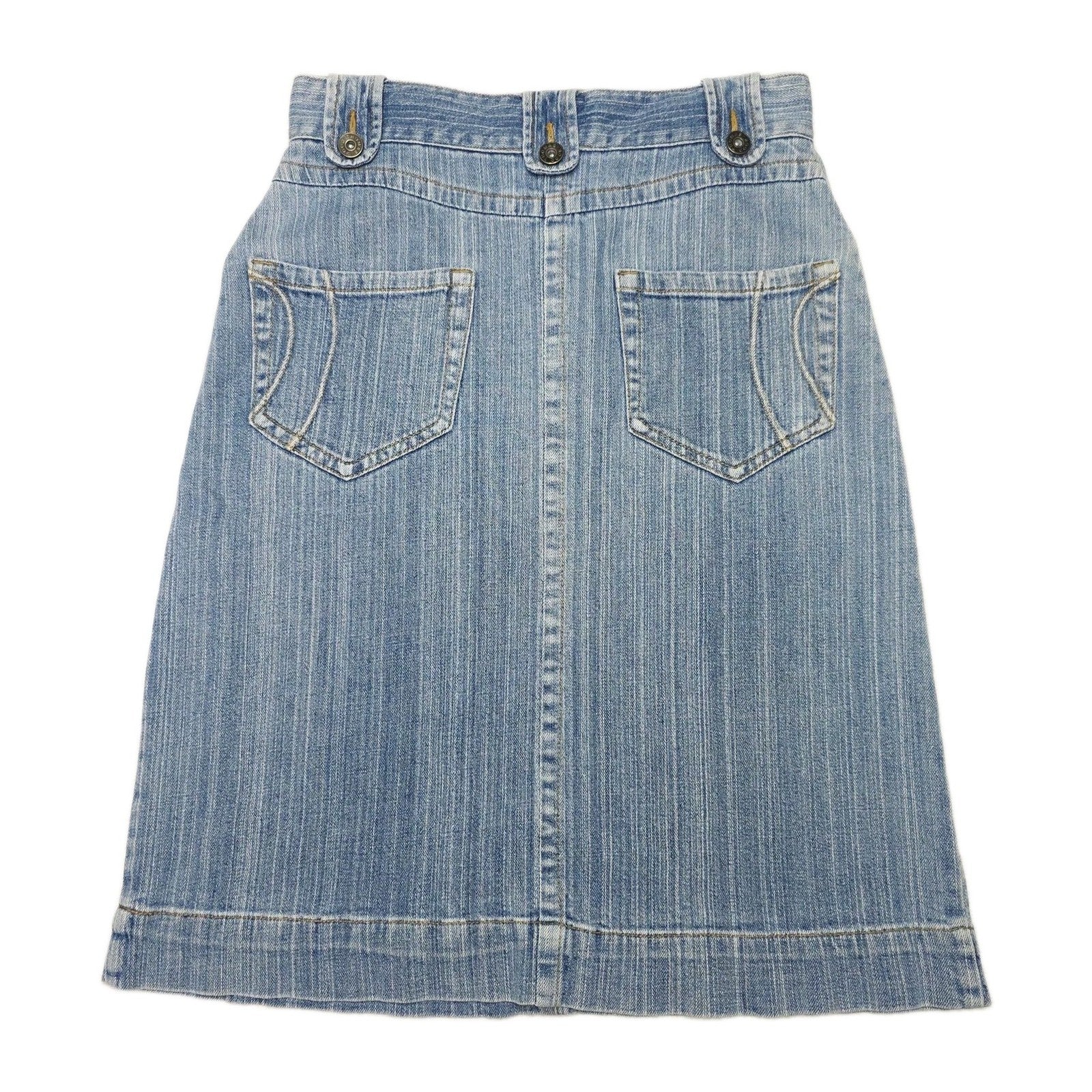 Thomas Cook Skirt Women's 8 Blue Denim A-Line Knee Length Stretch Casual Western