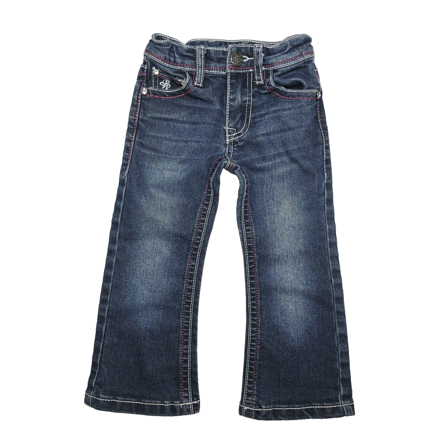 Pure Western Jeans Girls 2-3 Years Bootcut Denim Embroidered Adjustable Waist