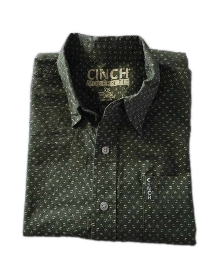 Cinch Modern Fit Western Short Sleeve Shirt Men's Size XS