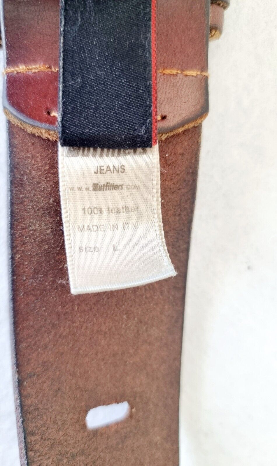 Outfitters OFTR03 Genuine Brown Leather Belt Made In Italy Size Large