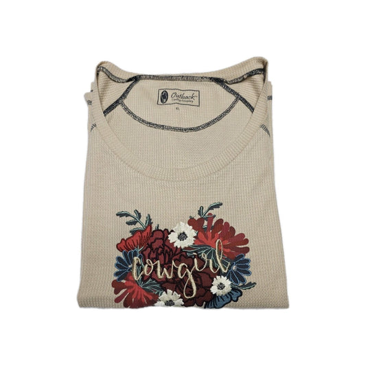 Outback Trading Co Long Sleeve Evelyn Tee Cowgirl Shirt Ladies Size XL