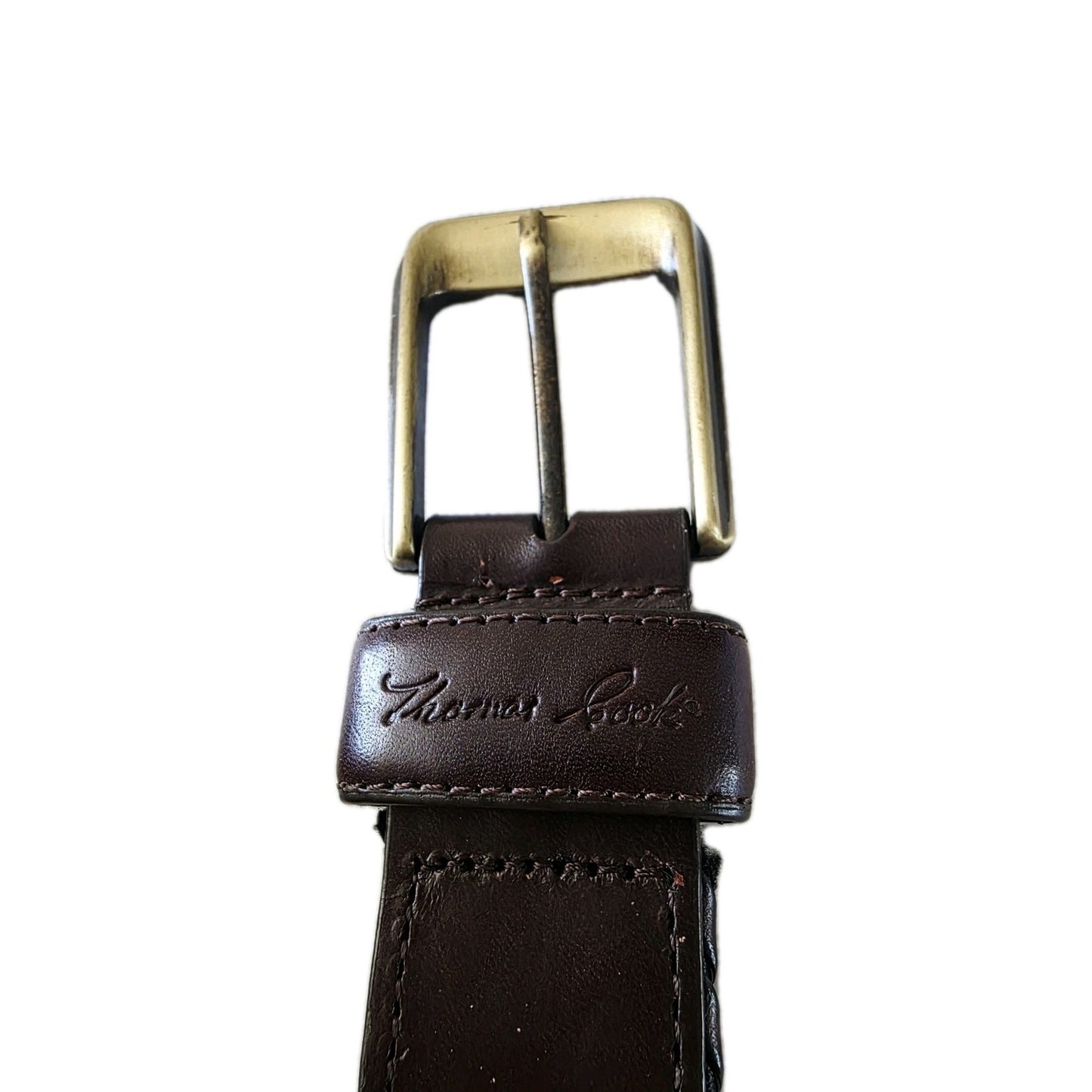 Thomas Cook Brown Leather Plaited Belt Mens Size 41"