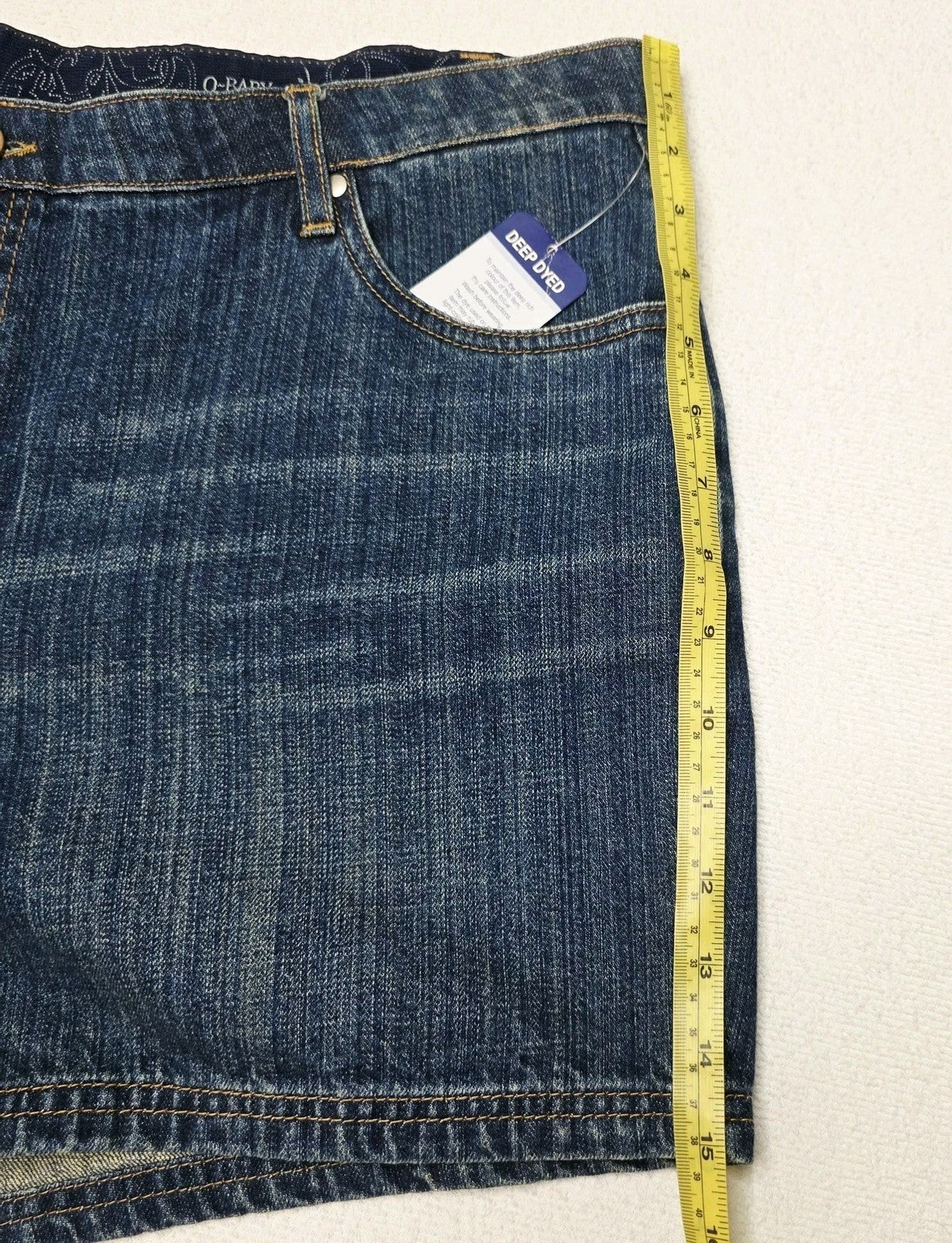 Wrangler Dungaree Shorts Women's 18 Blue Denim Q-Baby No Gap Waistband Casual
