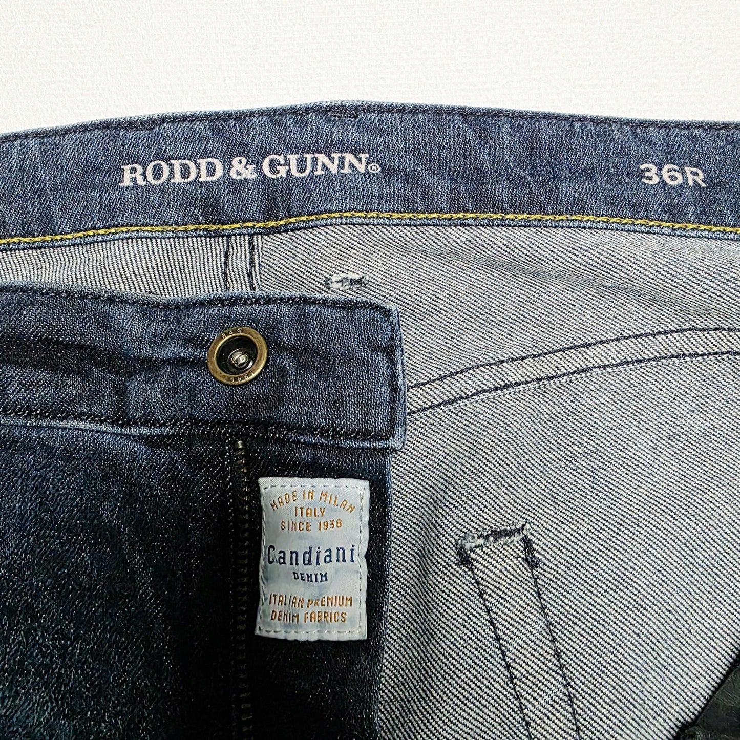 Rodd & Gunn Jeans Mens 36R Blue Straight Regular Stretch Denim Made In Italy