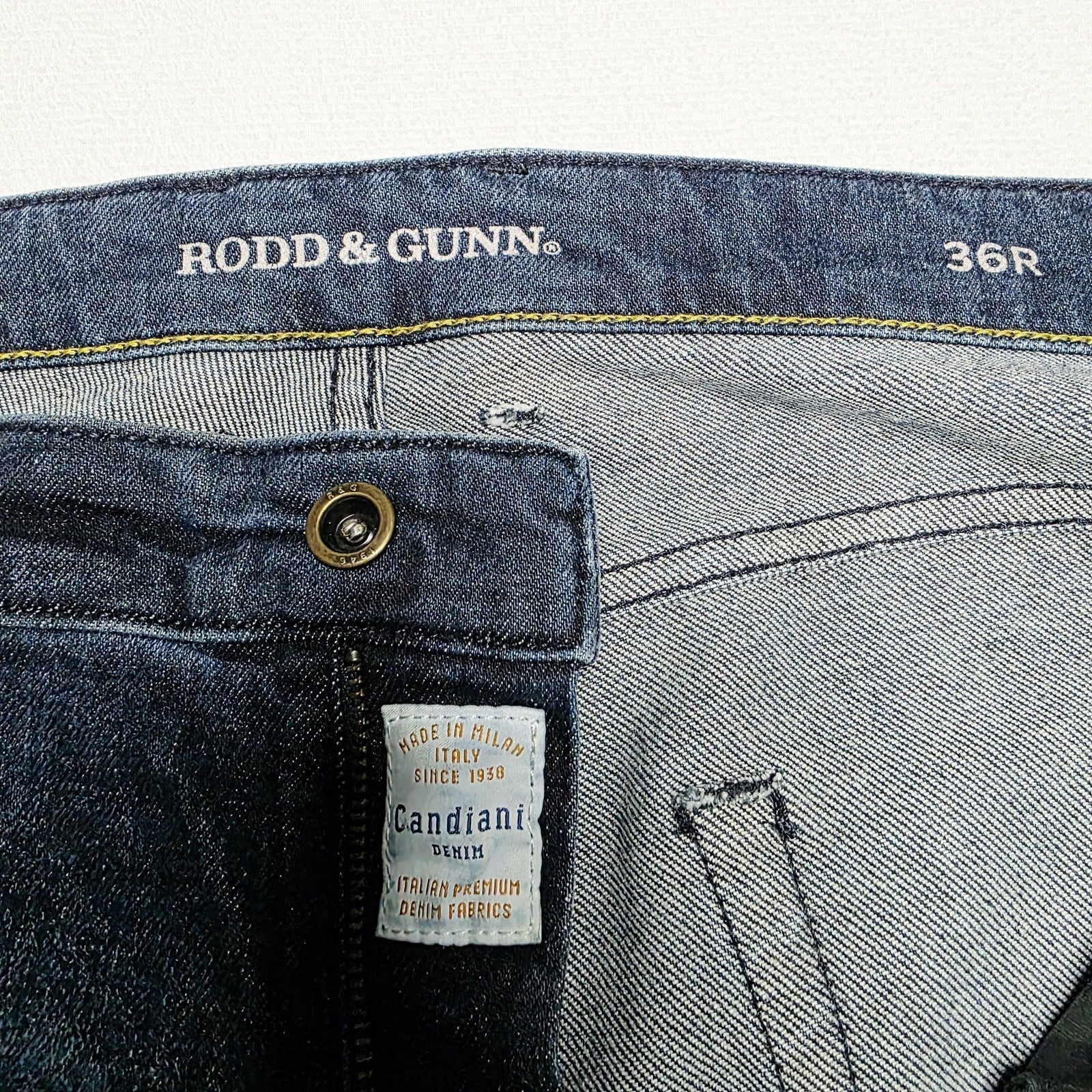 Rodd & Gunn Jeans Mens 36R Blue Straight Regular Stretch Denim Made In Italy