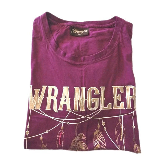Wrangler Western Feathers T-Shirt Ladies Size 20