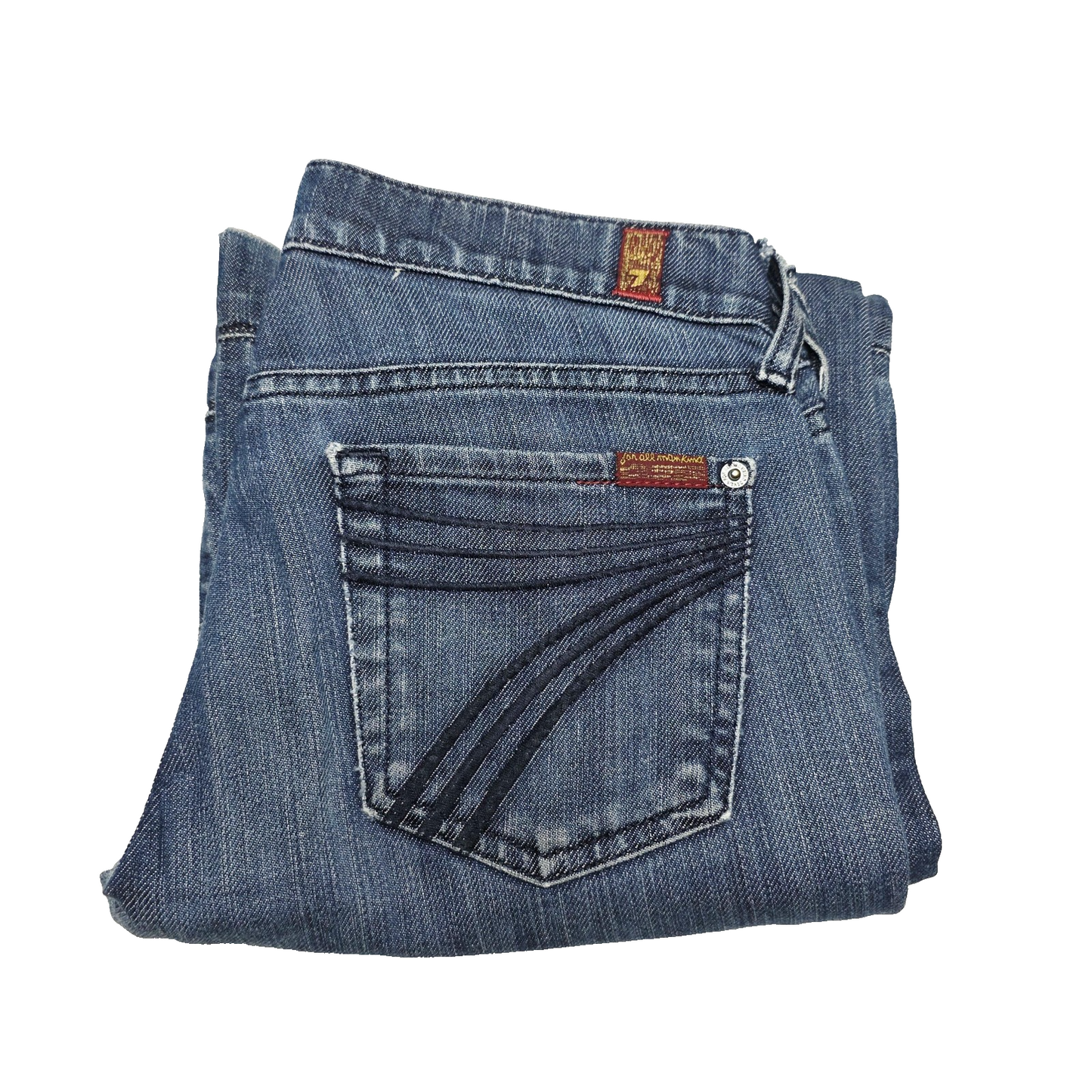 7 For All Mankind Jeans Women's 26 x 30 Blue Dojo Wide Leg Stretch Denim