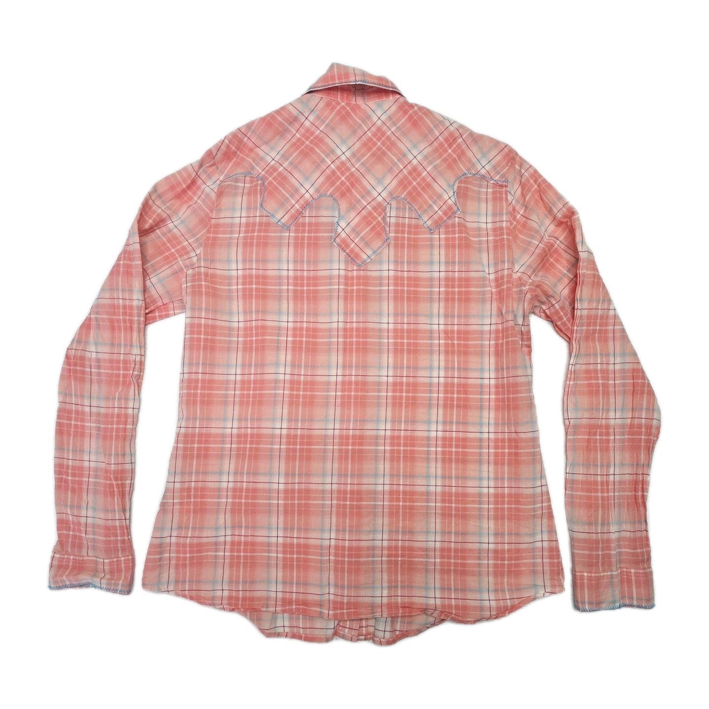 Roper Shirt Women's M Pink Plaid Long Sleeve Pearl Snap Western Cotton Pockets