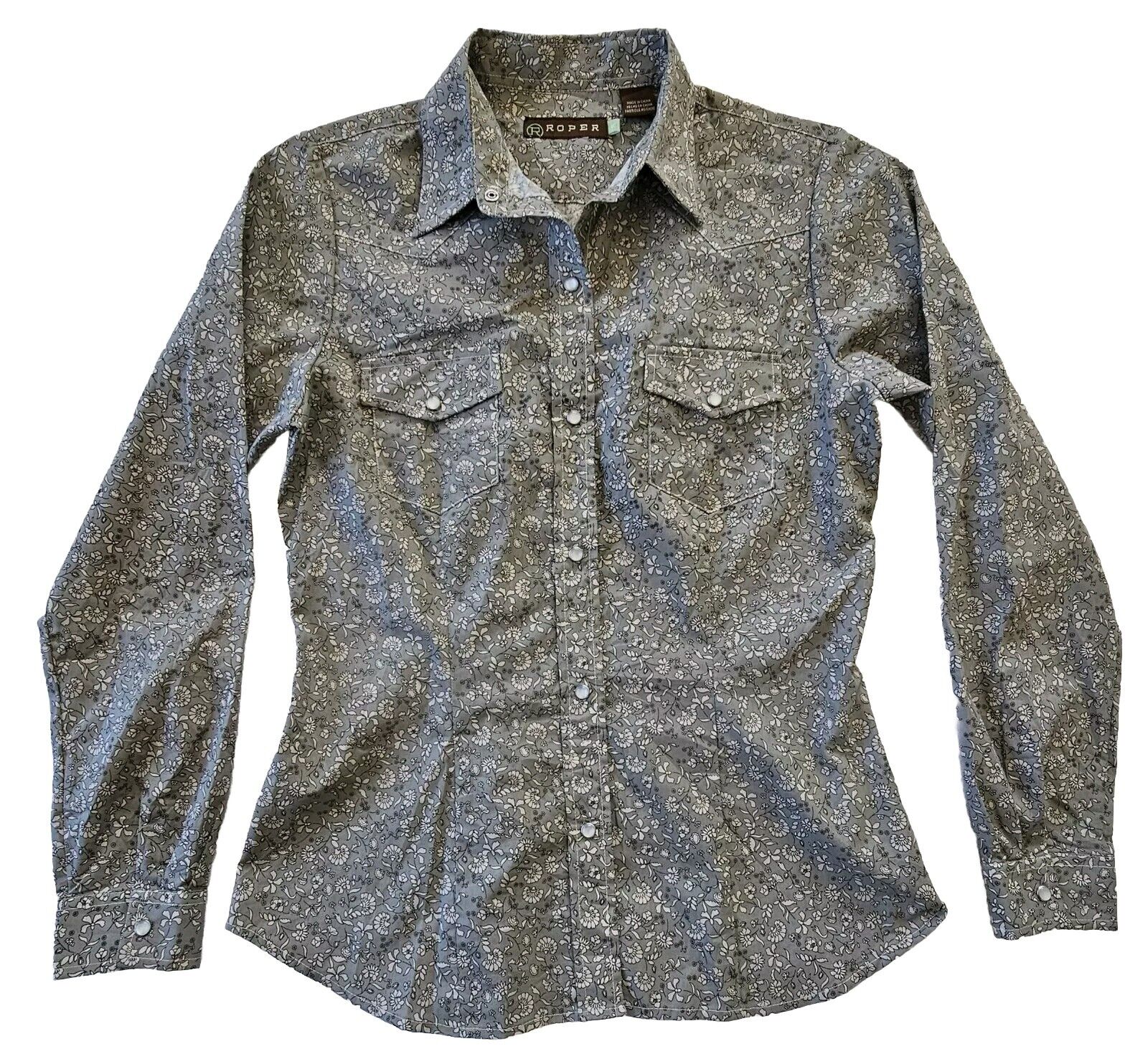Roper Western Riding Long Sleeve Shirt Ladies Size Small