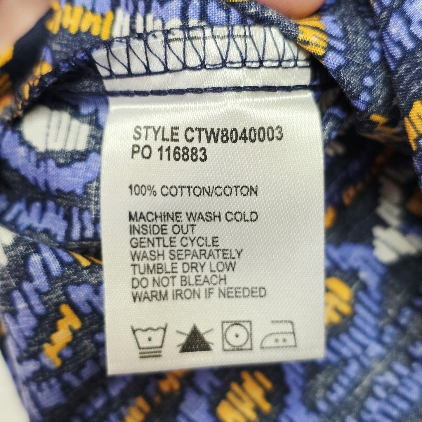 Cruel Girl Shirt Girls 12 Blue Long Sleeve Button Up Cotton Geometric Print
