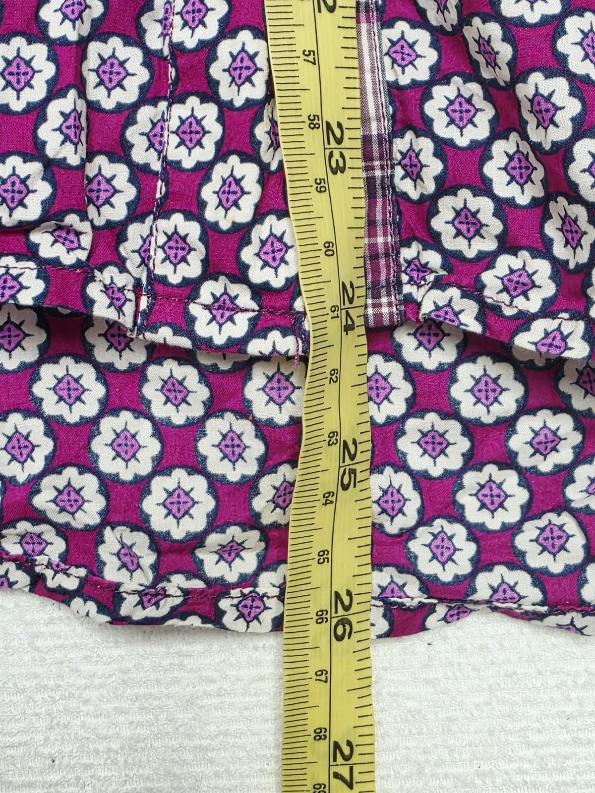 Thomas Cook Shirt Womens 10 Purple 100% Cotton Floral Collared Button Up Summer