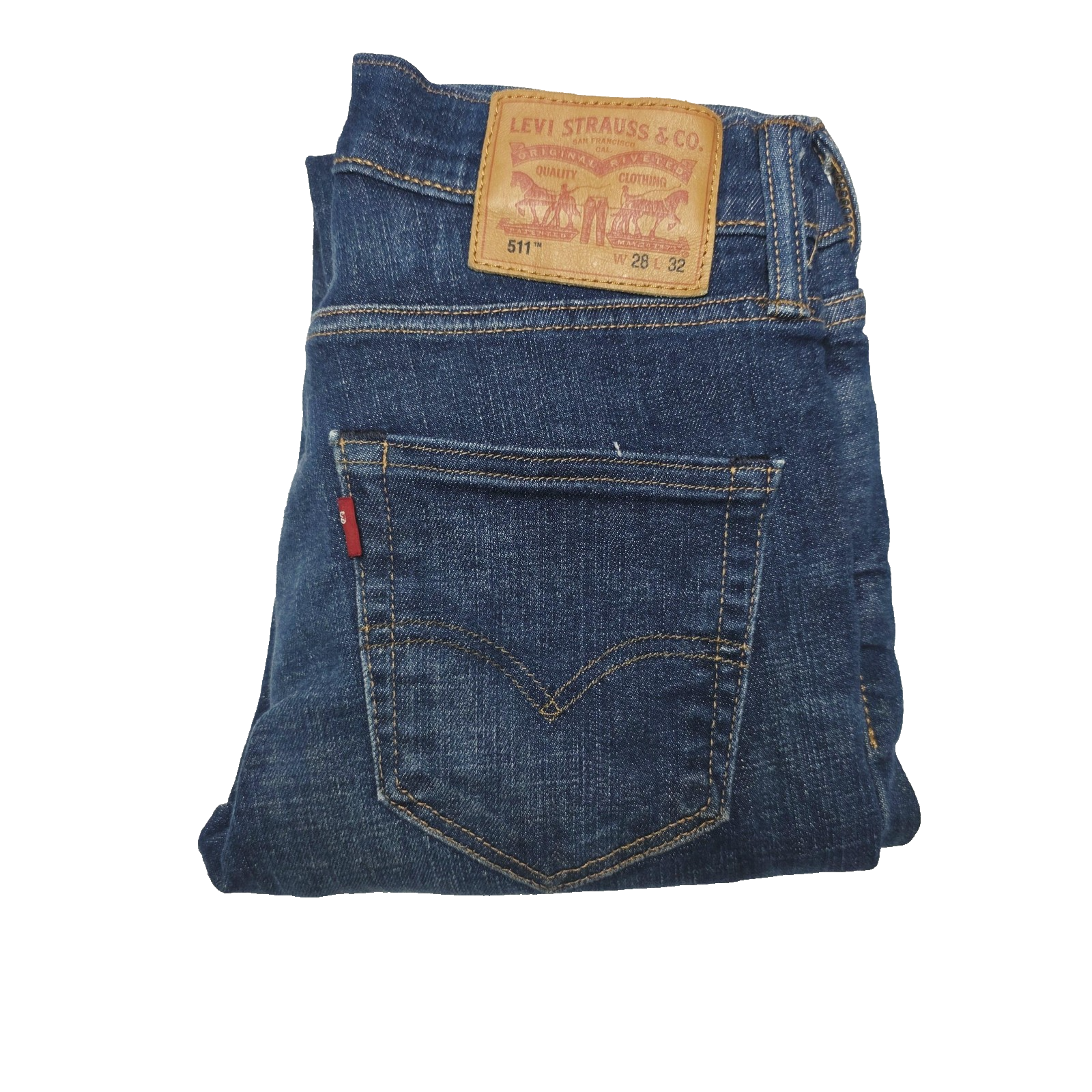 Levi' 511 Jeans Mens Slim Tapered Denim Medium Wash Stretch Size 28 x 30