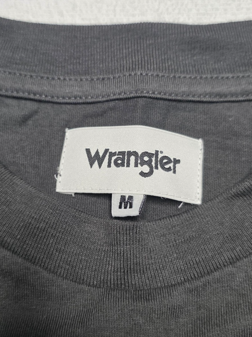 Wrangler Shirt Men's M Black Graphic Logo Short Sleeve Jersey Cotton Casual