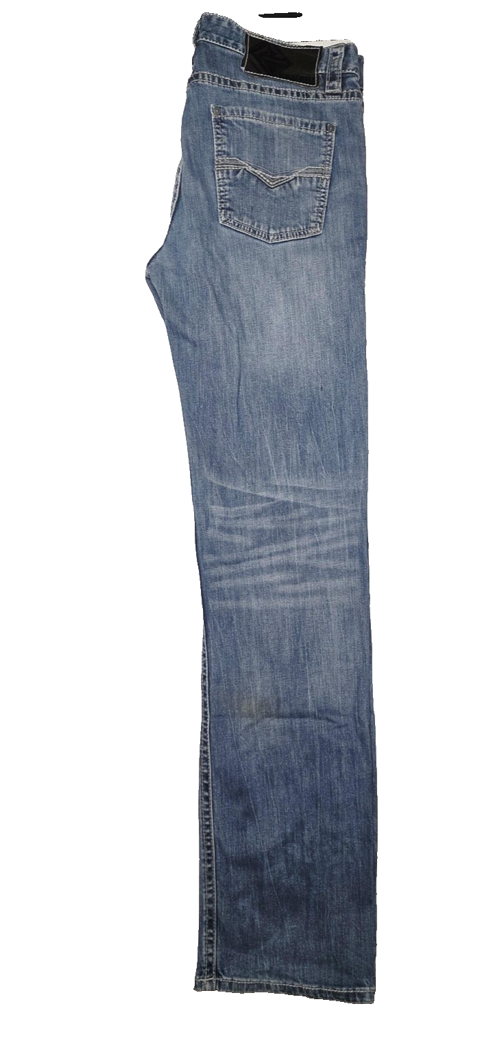 Rock & Roll Cowboy Revolver Straight Jeans Mens 34x36 Blue Slim Straight