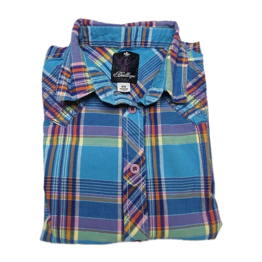 Bullzye Western Short Sleeve Shirt Girls Size 12