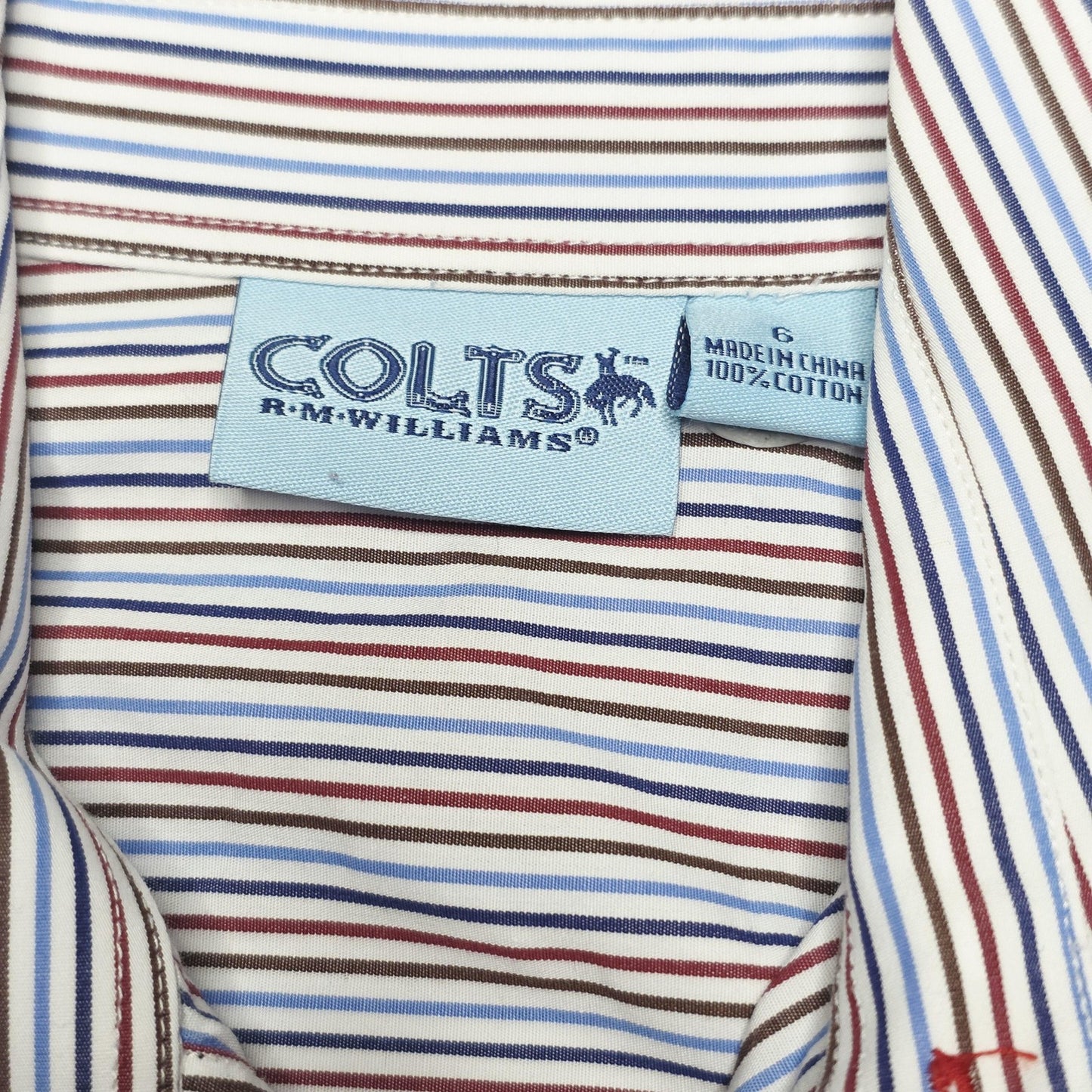 R.M. Williams Shirt Boys 6 Multicoloured Striped Long Sleeve Button Up Cotton