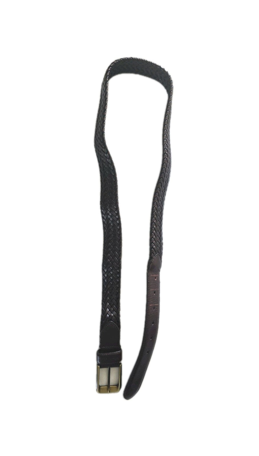 Thomas Cook Brown Leather Plaited Belt Mens Size 41"