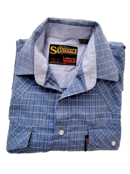 Bob Berg Silverdale Cowboy cut Extra Long Tails Mens Shirt Size Large