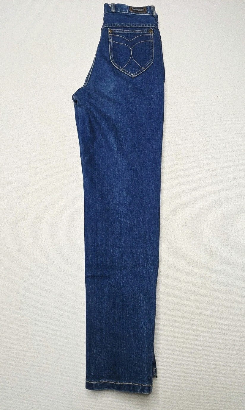 Faberge Jeans Women's 10 Blue High Rise Tapered Ankle Zip Pockets Vintage