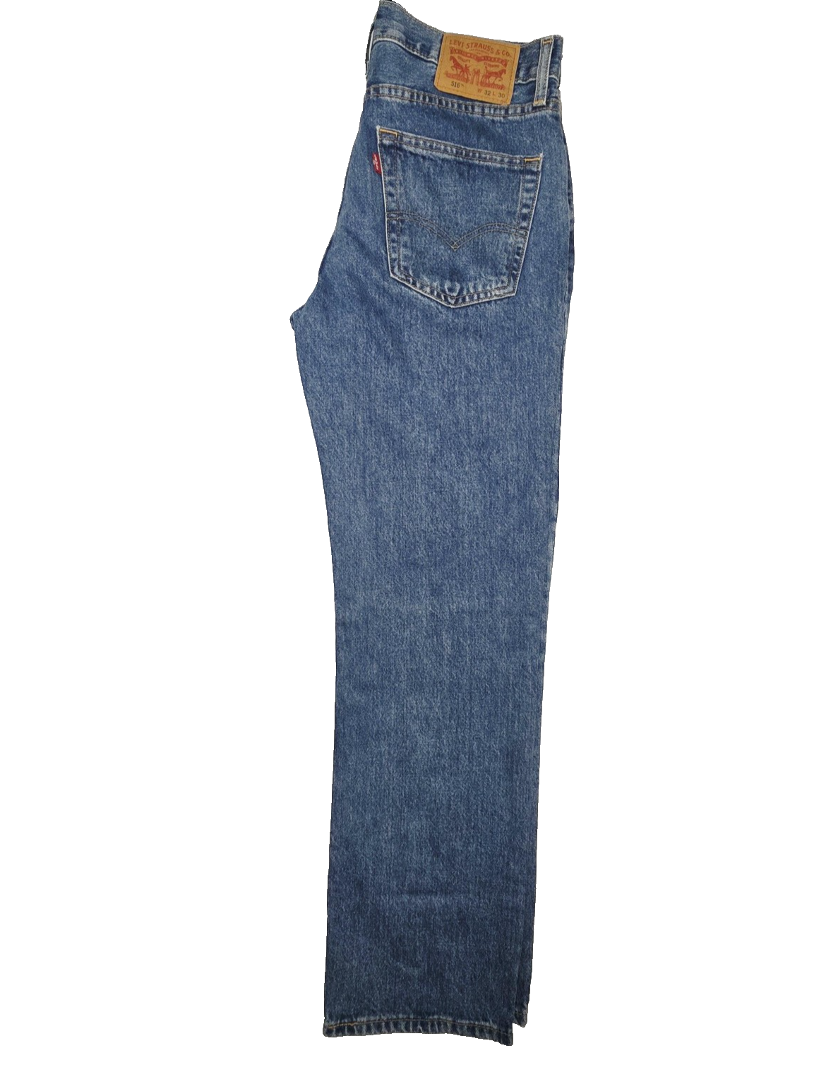 Levis 516 Jeans Mens 32x30 Blue Straight Regular Zip Fly Denim Medium Wash Logo