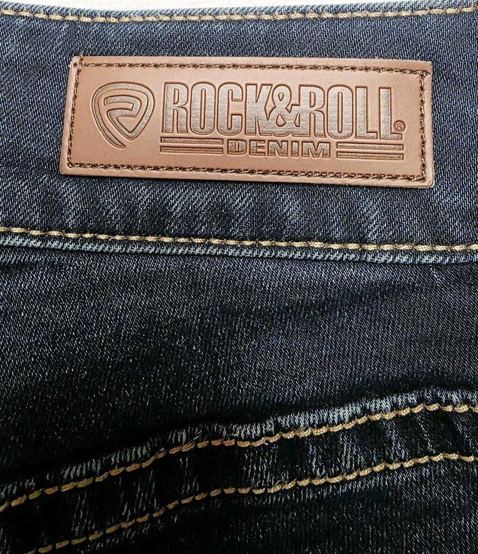 Rock & Roll Denim Jeans Woman's 29 Blue Wash Mid Rise Bootcut Stretch 29x30