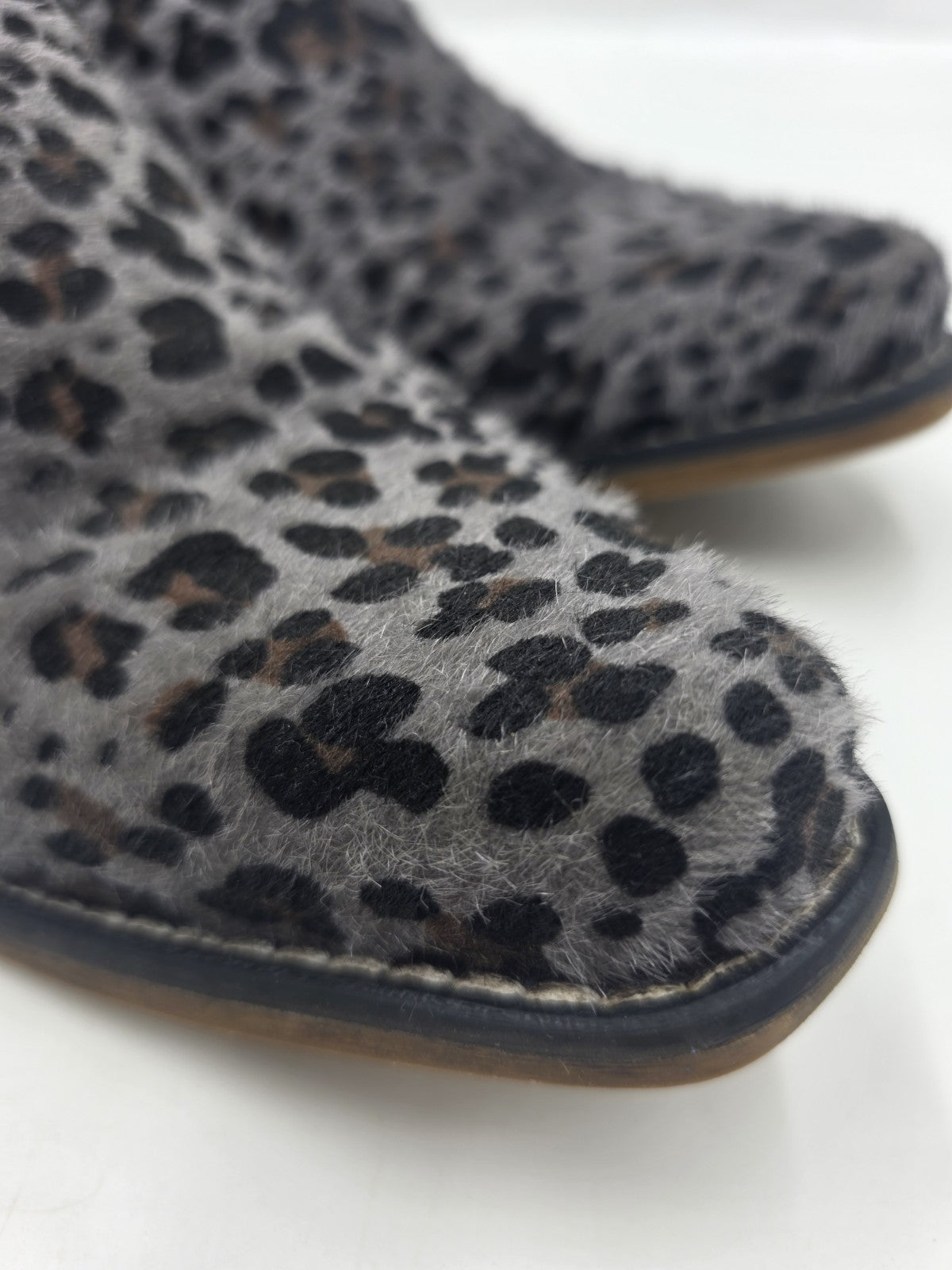 Roper Western Grey Ava Snip Toe Leopard Boots Ladies Size 10
