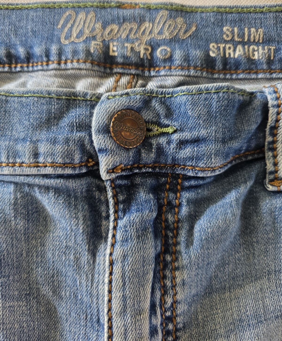Wrangler Retro Slim Straight Jeans Mens Size 35 x 33