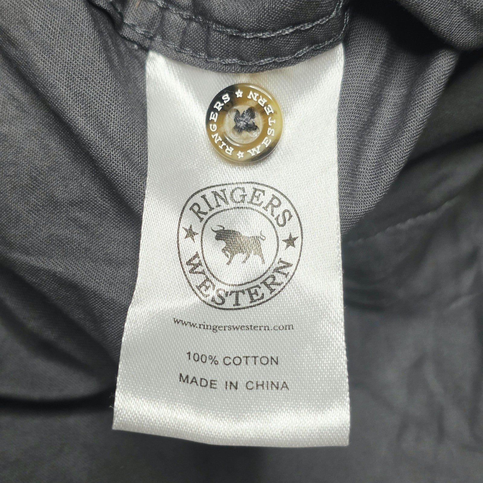 Ringers Western Hawkeye Shirt Mens 4XL Grey Long Sleeve Graphic Logo Cotton