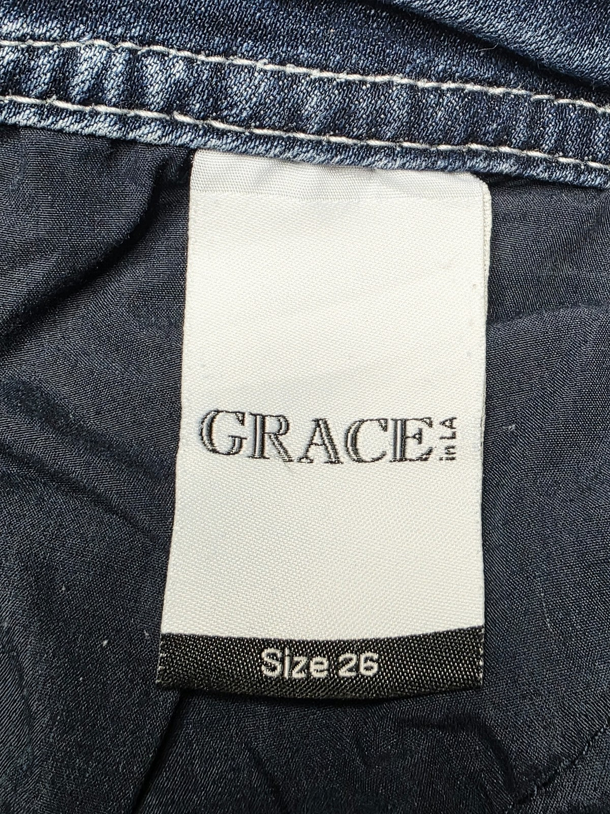 Grace In LA Jeans Womens 26 Blue Bootcut Embroidered Stretch Denim 28x34