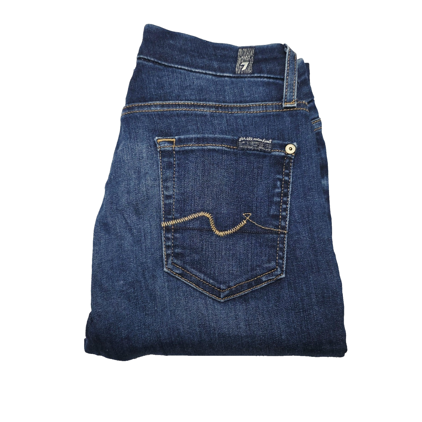 7 For All Mankind Jeans Women's 26x26 Blue Kimmie Crop Stretch Denim Pockets