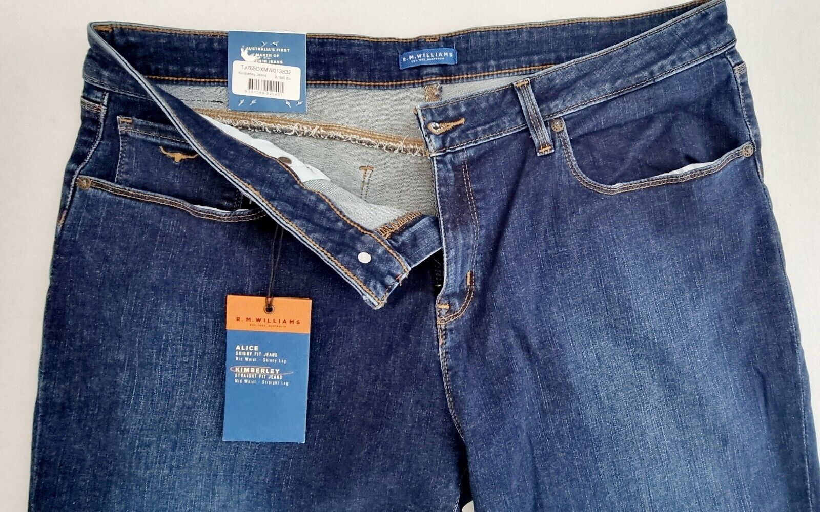R.M Williams Kimberley Straight Leg Jeans Size 38x32 NEW RRP $159