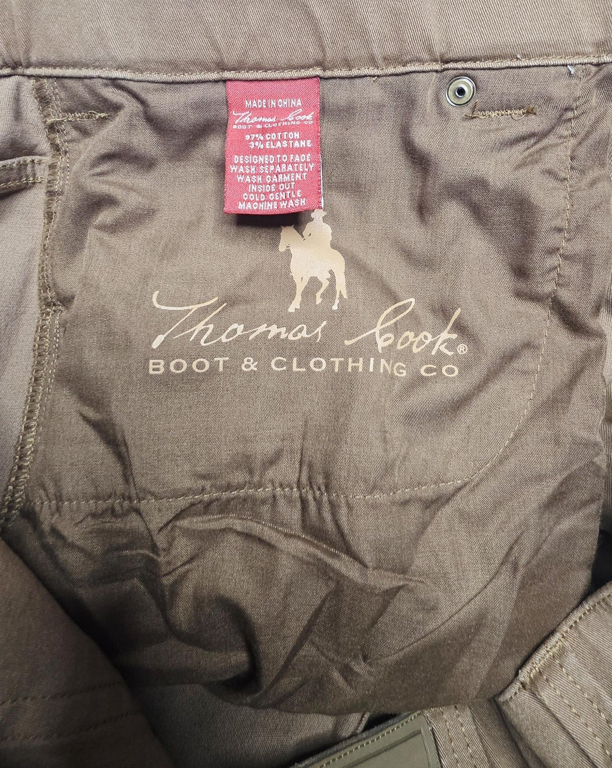 Thomas Cook Jeans Mens 42x27 Brown Straight Slim Comfort Waist Denim Stretch
