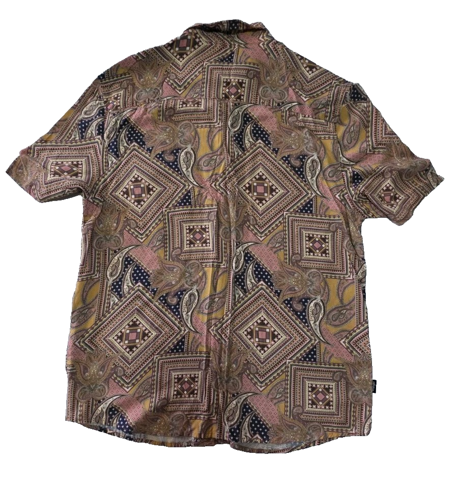 Wrangler Casual Paisley Short Sleeve Shirt Men's Size S