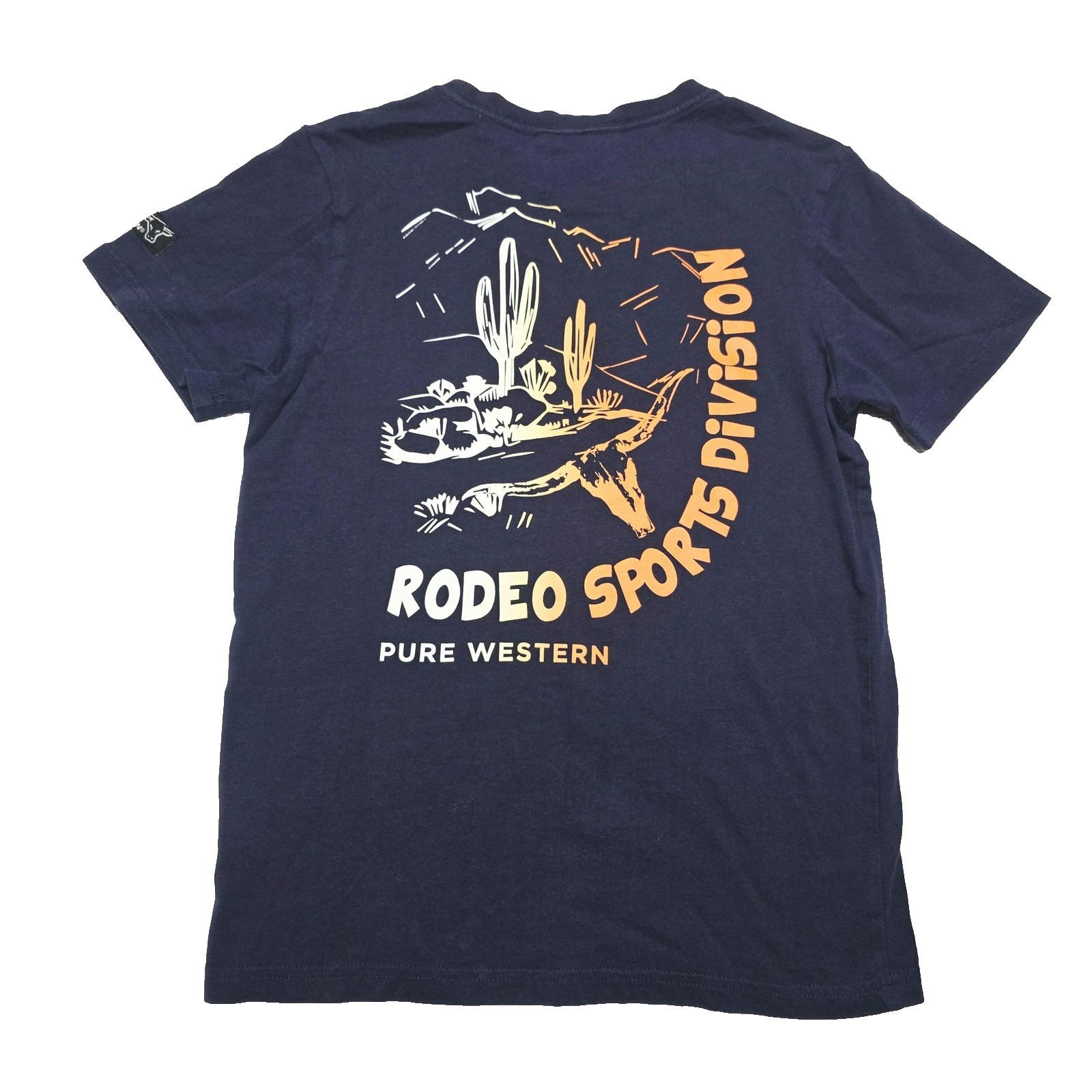 Pure Western T-Shirt Boys 10 Blue Rodeo Sports Division Graphic Print Cotton