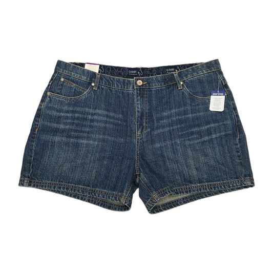 Wrangler Dungaree Shorts Women's 18 Blue Denim Q-Baby No Gap Waistband Casual