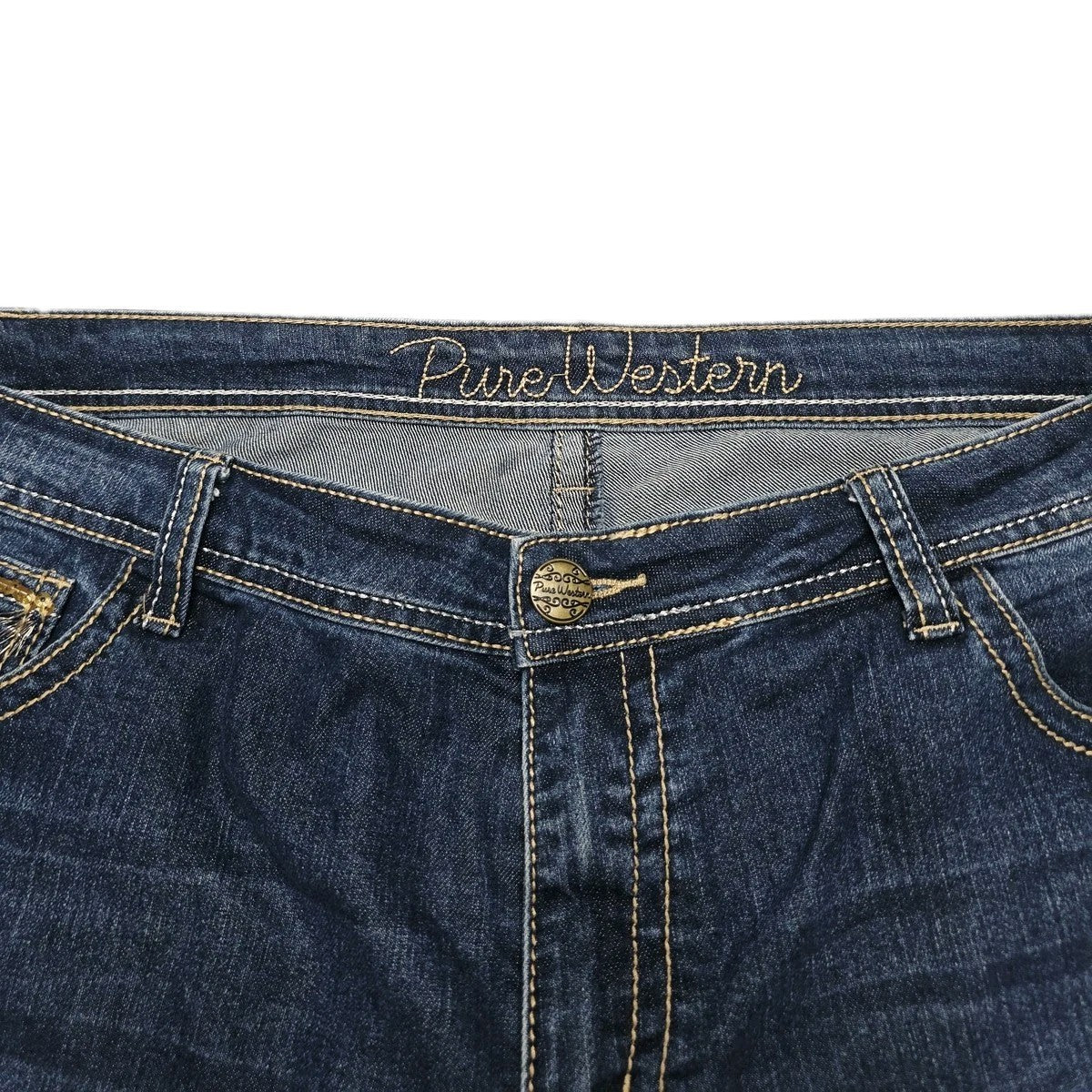 Pure Western Shorts Women's 16 Blue Denim Bermuda Zip Fly Pockets Casual Summer