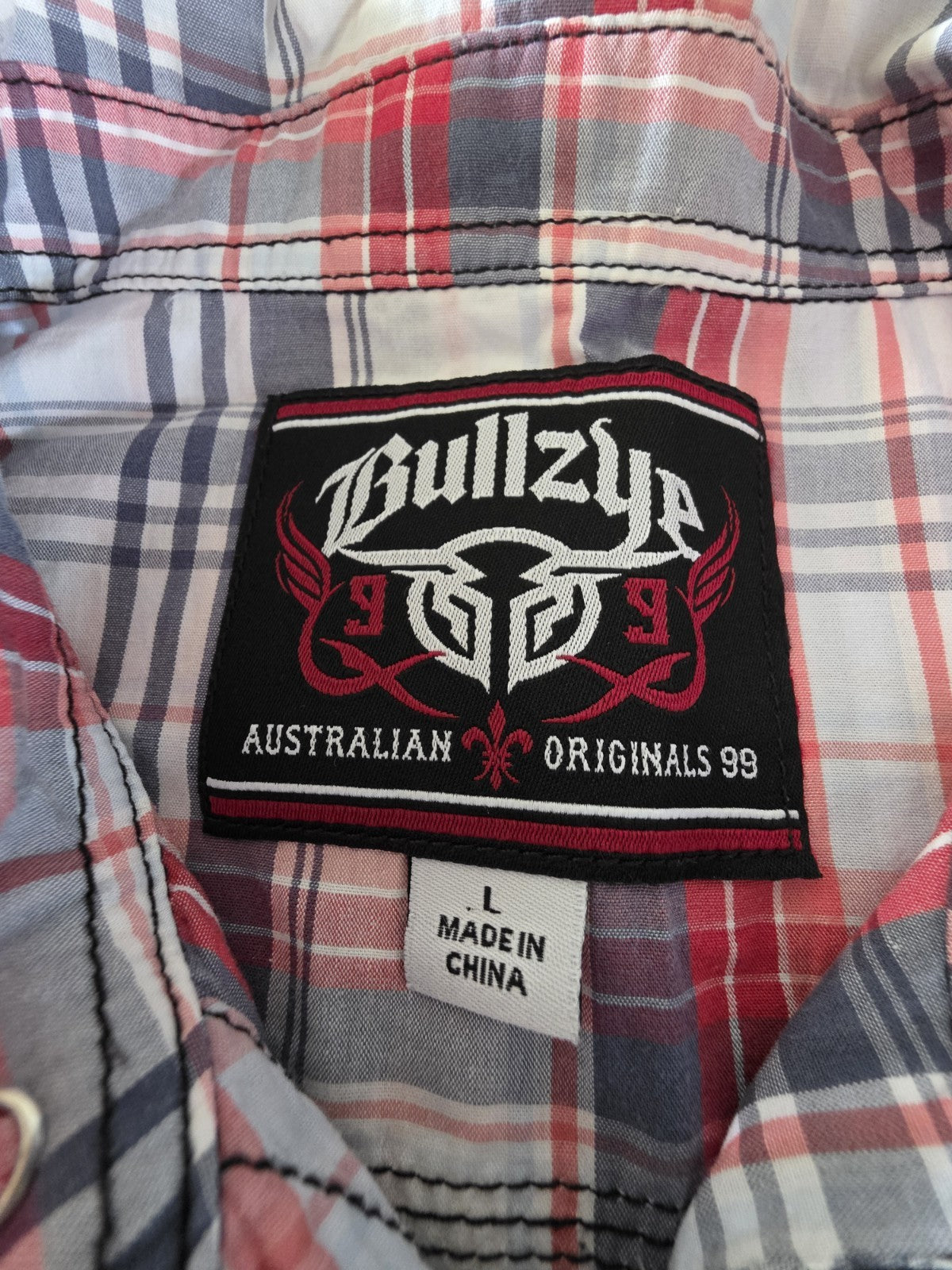 Bullzye Western Short Sleeve Mens Shirt Size L