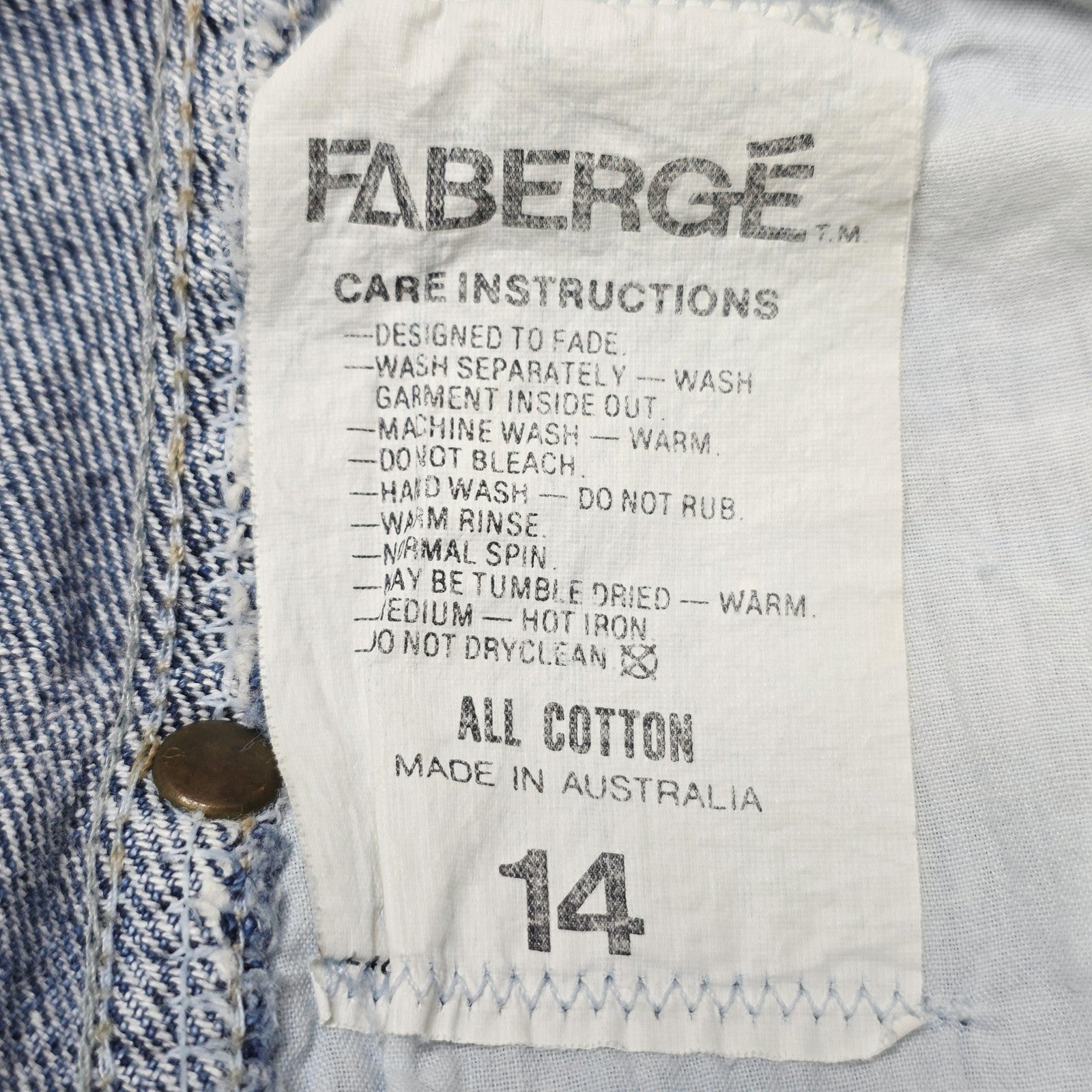 Faberge Jeans Women's 14 Blue High Rise Tapered Denim Vintage