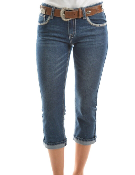 Pure Western Womens Lexi Capri Jeans Ladies Size 6 NEW