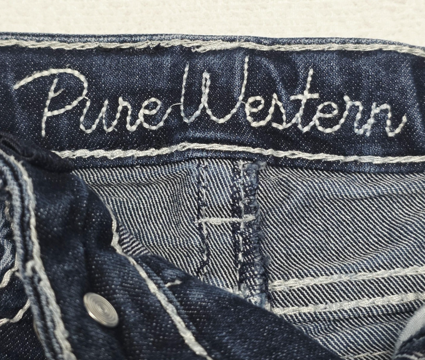 Pure Western Jeans Girls 2 Blue Straight Regular Denim Rhinestone Back Pockets