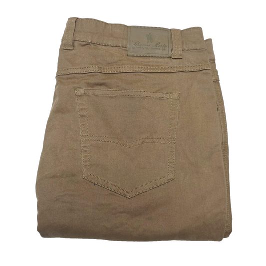 Thomas Cook Jeans Mens 42x27 Brown Straight Slim Comfort Waist Denim Stretch