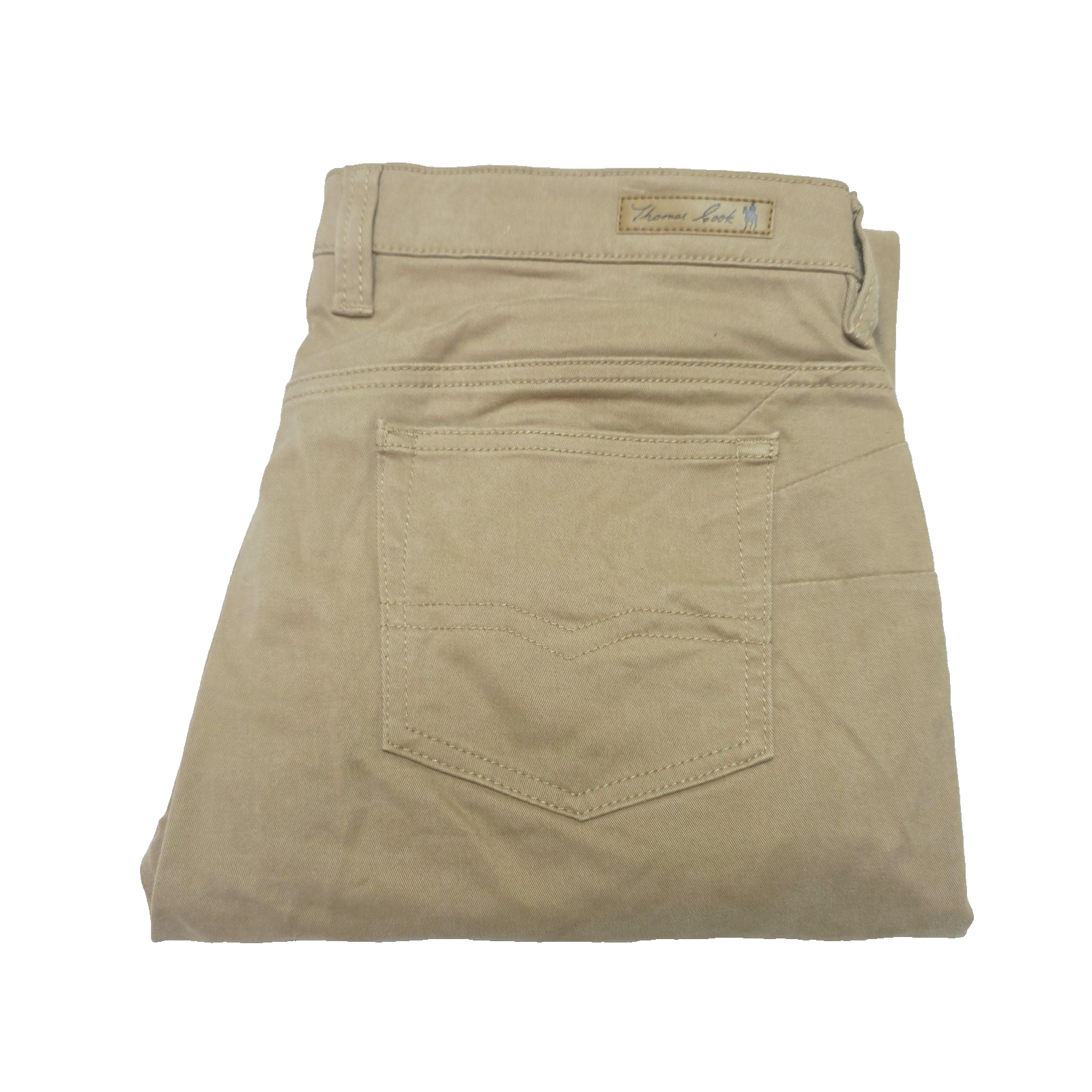 Thomas Cook Jeans Women's 14 L32 Beige Straight Stretch Denim Comfort Waistband