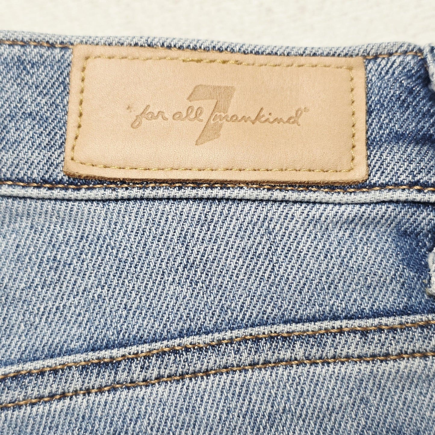 7 For All Mankind Jeans Women's 26 Blue The Ankle Skinny Luxe Vintage Raw Hem