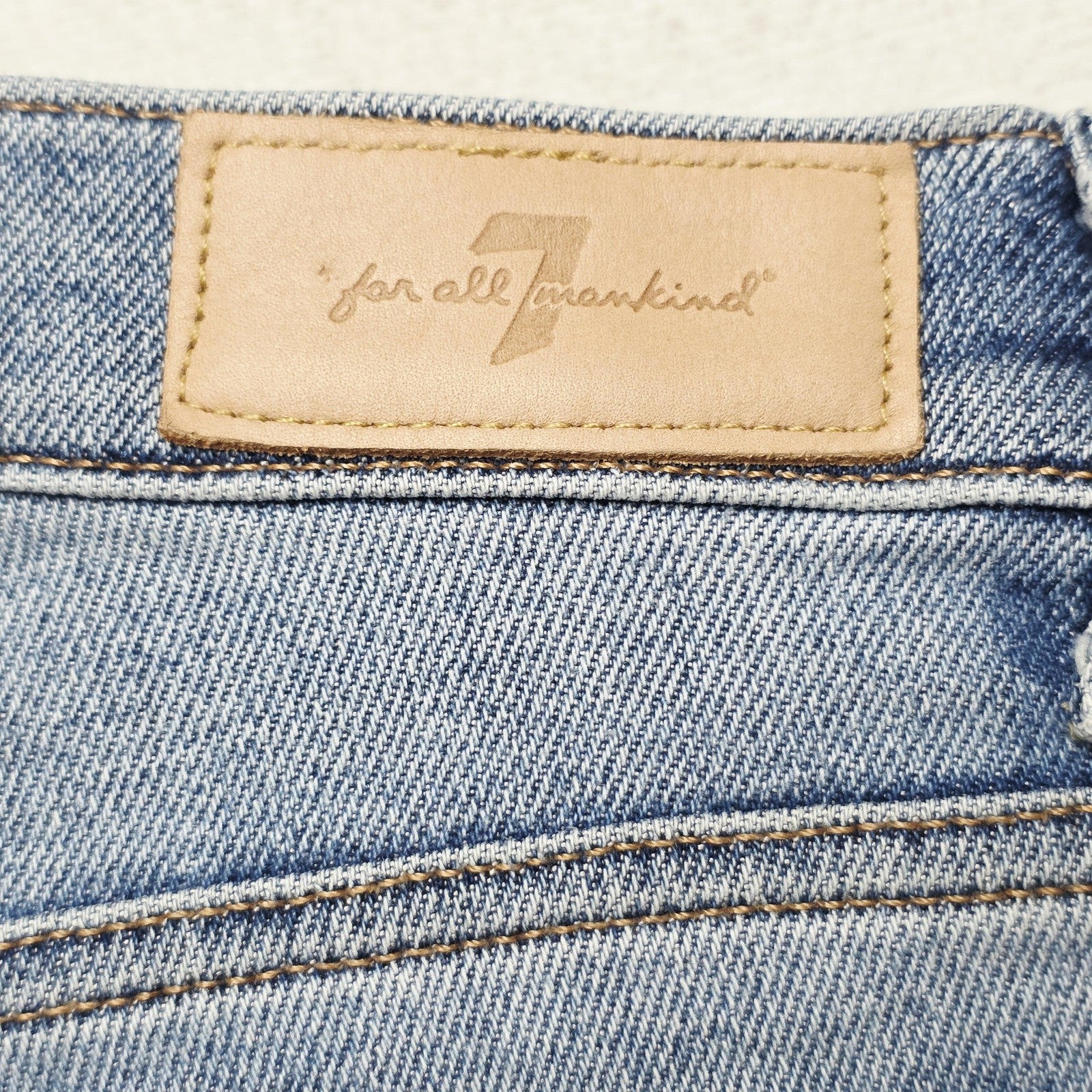 7 For All Mankind Jeans Women's 26 Blue The Ankle Skinny Luxe Vintage Raw Hem