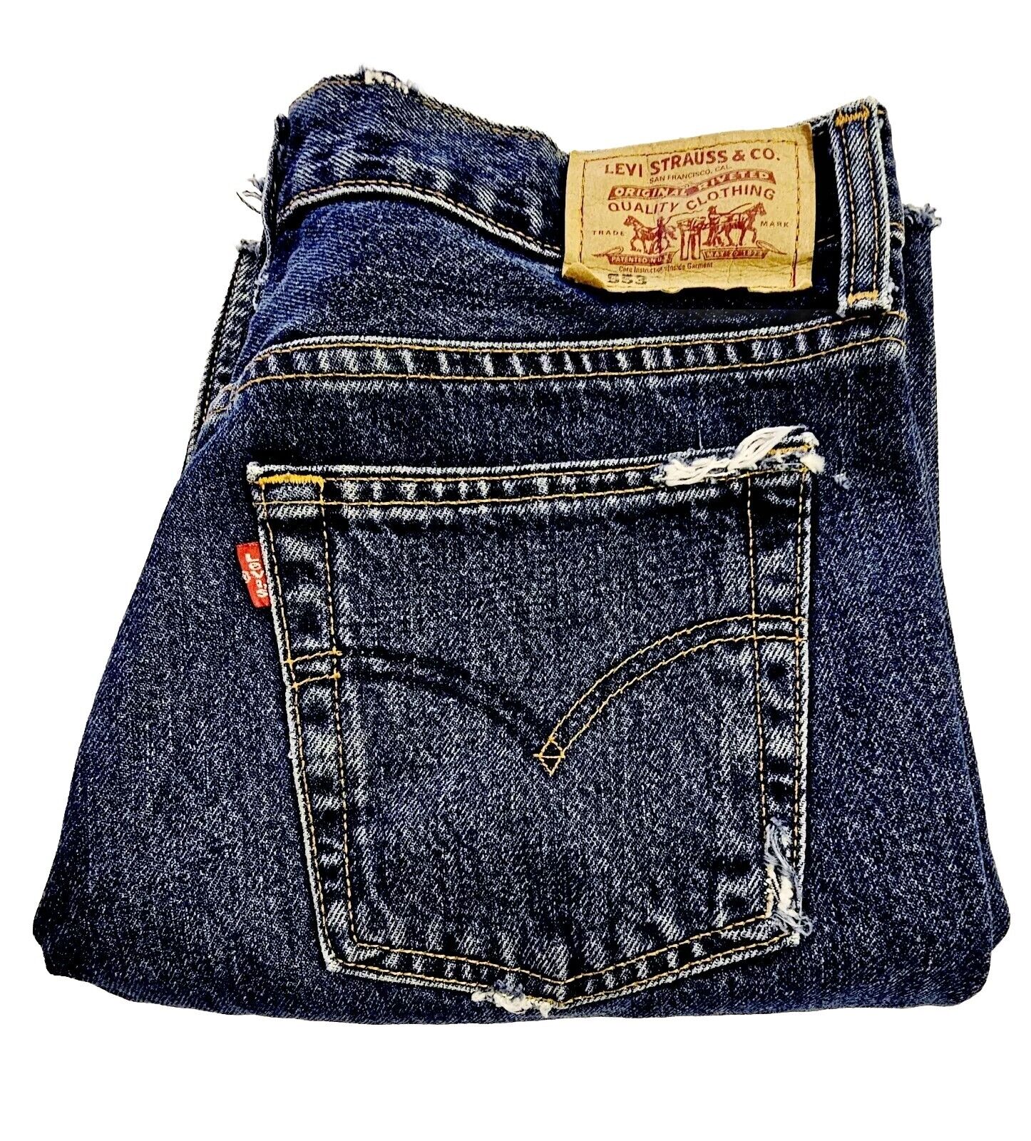 Levi's 553 Cut Off Shorts Midnight Blue Mens Size 30