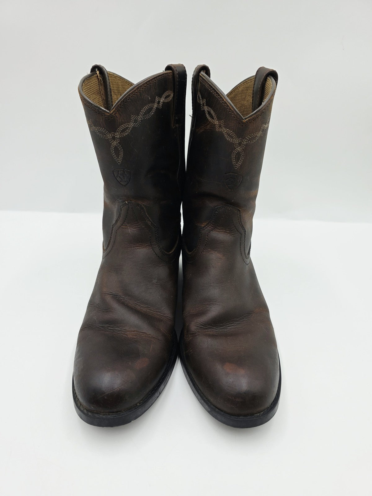 Ariat Boots Women's 5 Brown Leather Western Mid Calf Pull On Workwear Country