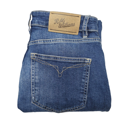 R.M. Williams Jeans Women's 28x30 Blue Skinny Slim Stretch Denim Pockets Logo