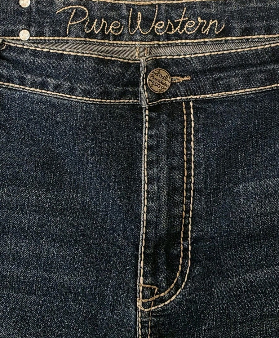 Pure Western Mid Rise Denim Shorts Ladies Size 18